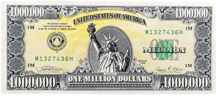 Does a 1 million dollar bill exist?