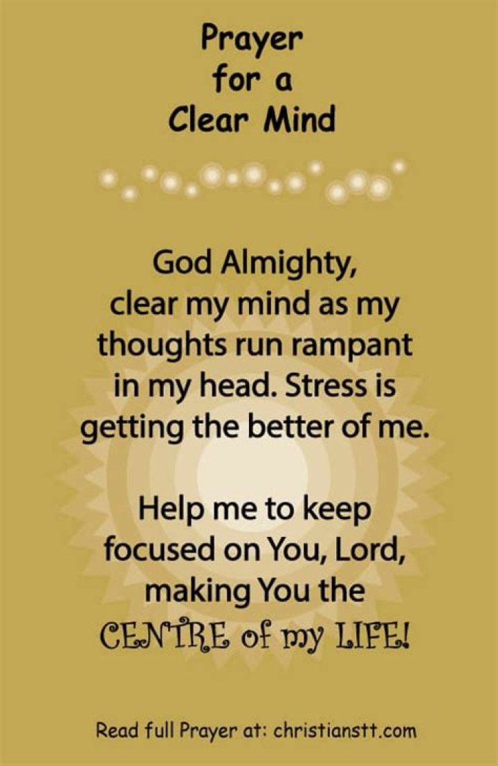How do I pray to clear my mind?